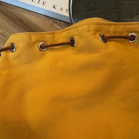 ‼️CYBER MONDAY STEAL‼️Hermes Polochon Mimile Drawstring Yellow Canvas Backpack - Picture 12 of 13